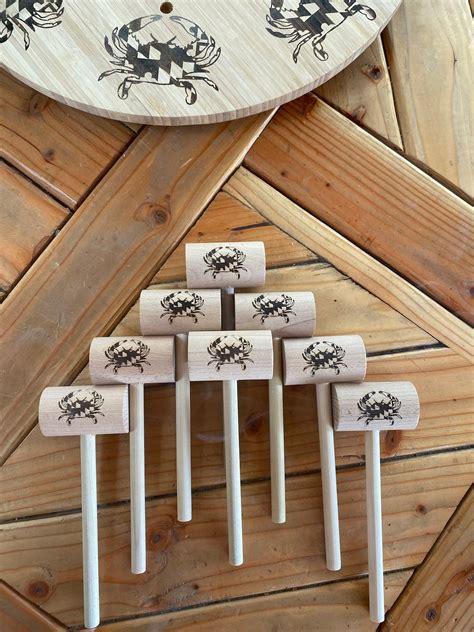 personalized metal crab mallets